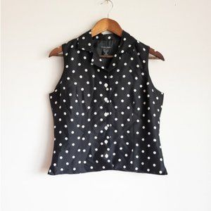 Vintage SILKLAND Black & White POLKA Dot B…